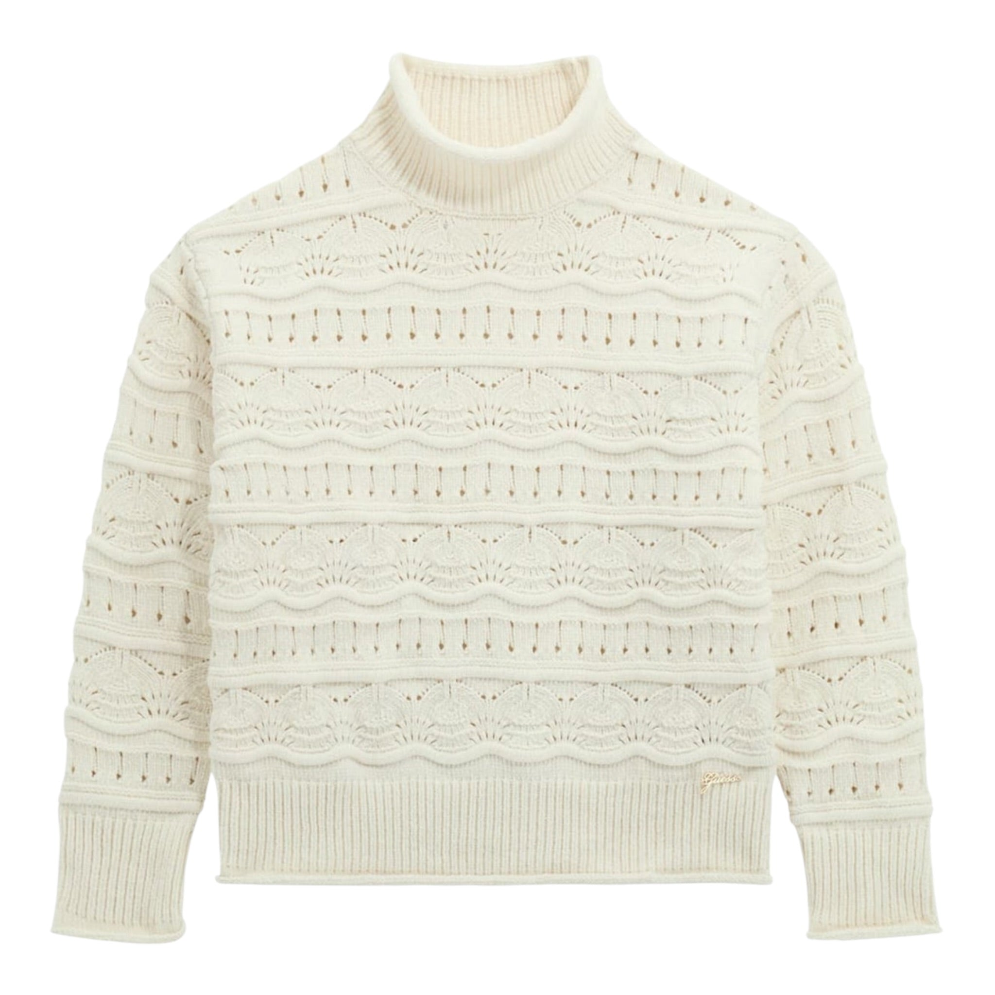 Guess Maglia tinta unita Collo Alto Panna per Bambina J5YR09Z3OC0 PANNA GUESS 
