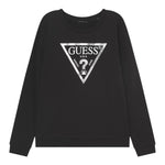 Guess Felpa tinta unita con Stampa Nero per Bambina J74Q10KAUG0X NERO GUESS 