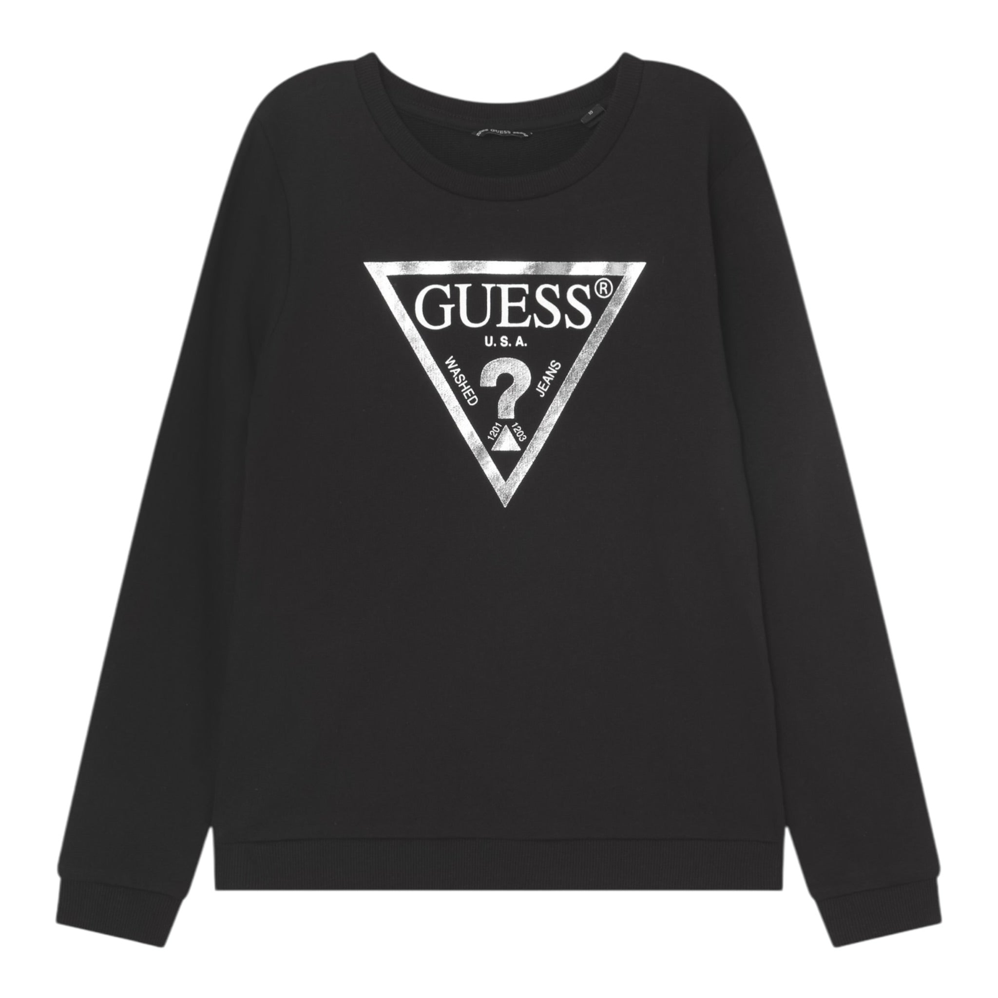 Guess Felpa tinta unita con Stampa Nero per Bambina J74Q10KAUG0X NERO GUESS 