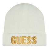 Guess Cappello tinta unita con Logo Panna per Bambina JB0Z12Z2Q00 PANNA GUESS 