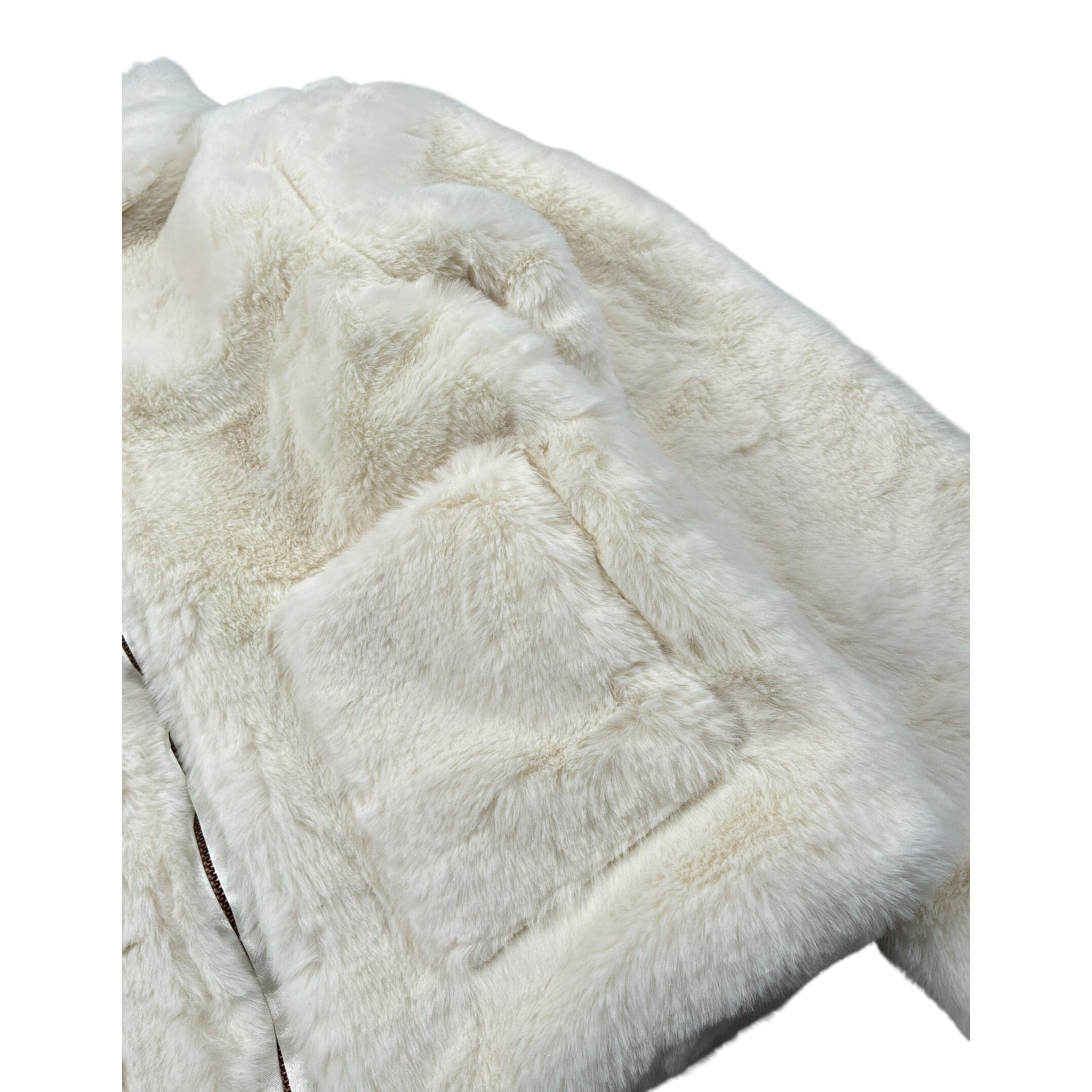 Guess Pelliccia tinta unita con Zip Bianco per Bambina K4BL06WCFX0 BIANCO GUESS 
