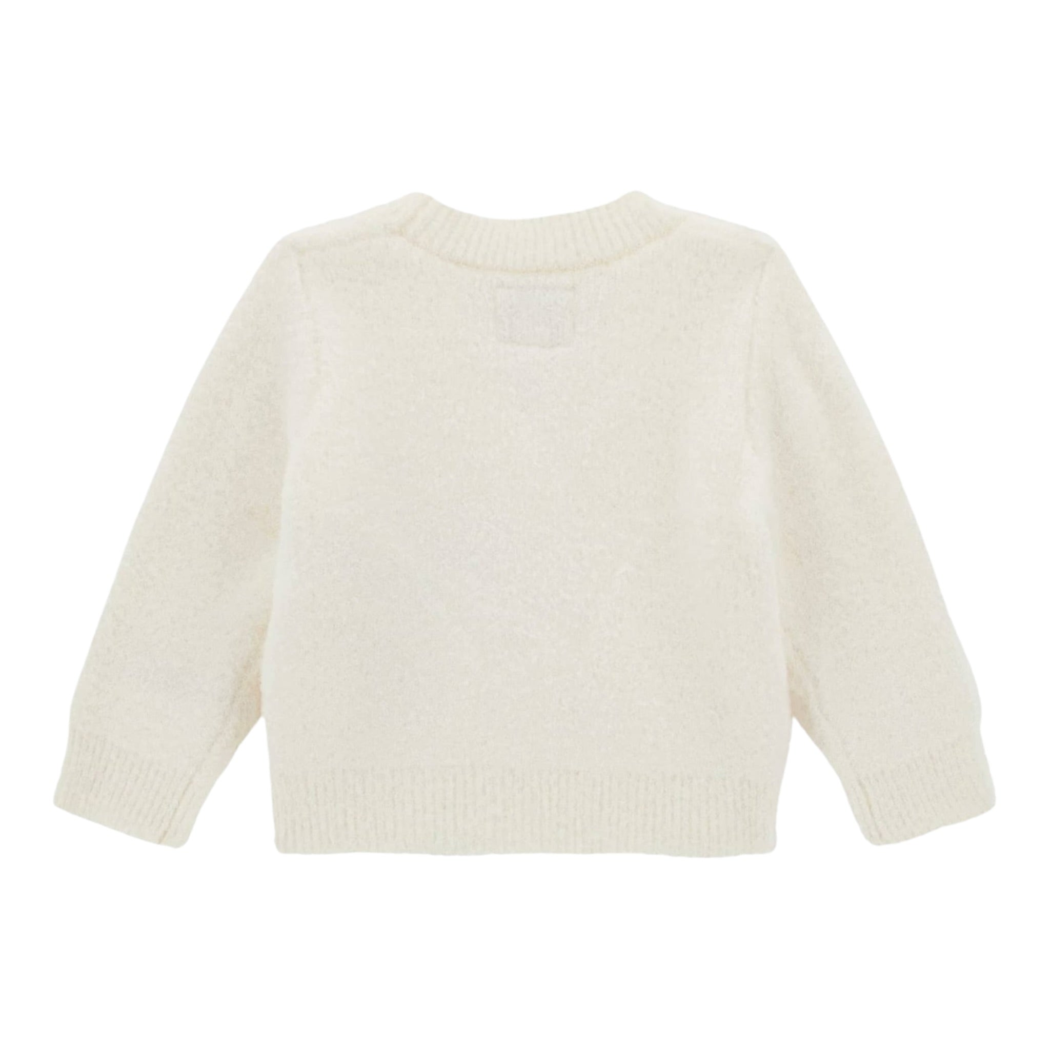 Guess Cardigan tinta unita con Applicazione Logo Panna per Bambina K4BR04Z3220 PANNA GUESS 