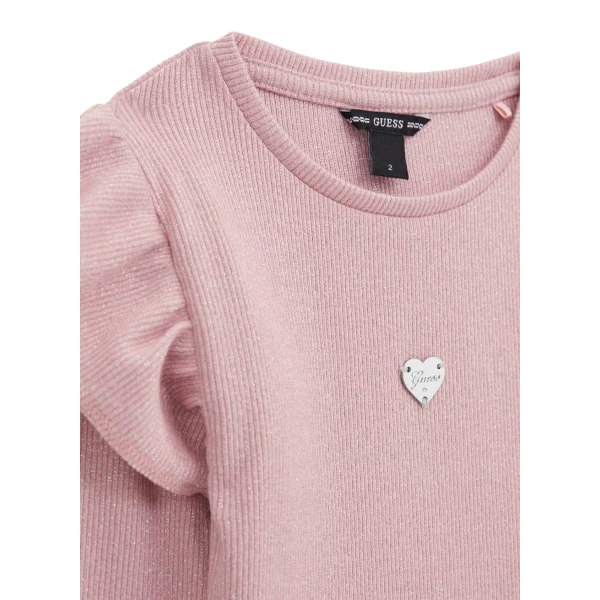 Guess Maglia tinta unita con Balze Rosa per Neonata K5BI15K0670 ROSA GUESS 