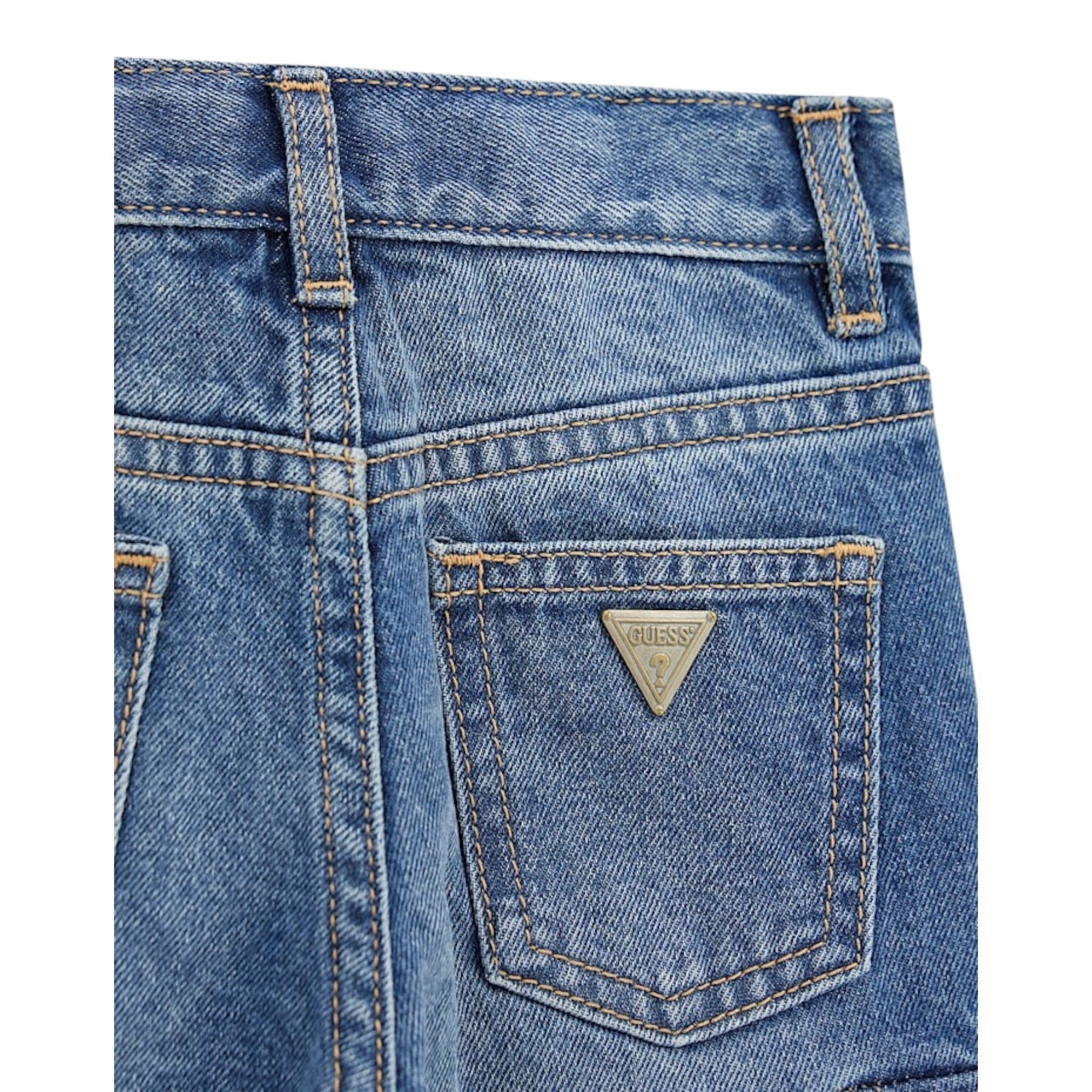 Guess Jeans tinta unita con Tasconi Blu per Bambina K5YA00D5FL0X BLU GUESS 