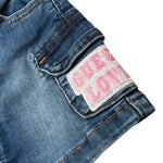 Guess Gonna In Denim tinta unita con Applicazioni Blu per Neonata K5YD01D4CA0 BLU GUESS 