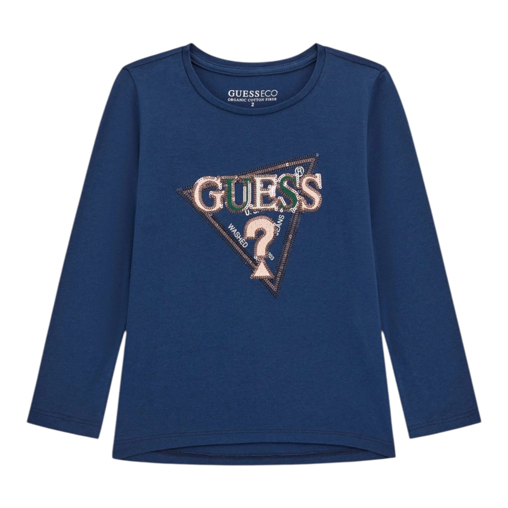 Guess Shirt tinta unita con Stampa Blu per Bambina K5YI10K6YW4J BLU GUESS 