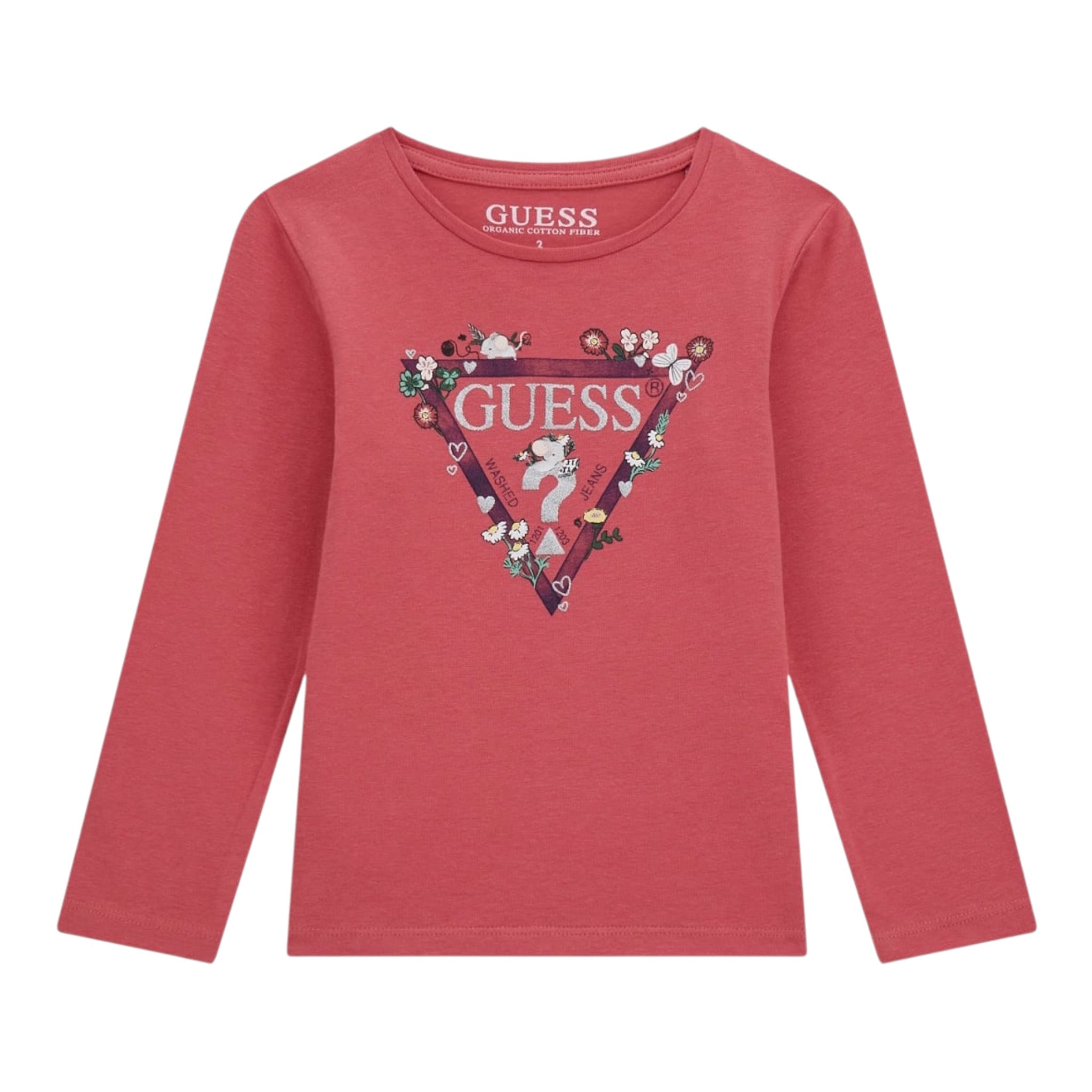 Guess Shirt tinta unita con Stampa Fragola per Bambina K5YI16K6YW4 FRAGOLA GUESS 
