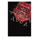 Guess Shirt Girocollo tinta unita con Stampa Nero per Bambino K5YI16K8HM4 NERO GUESS 