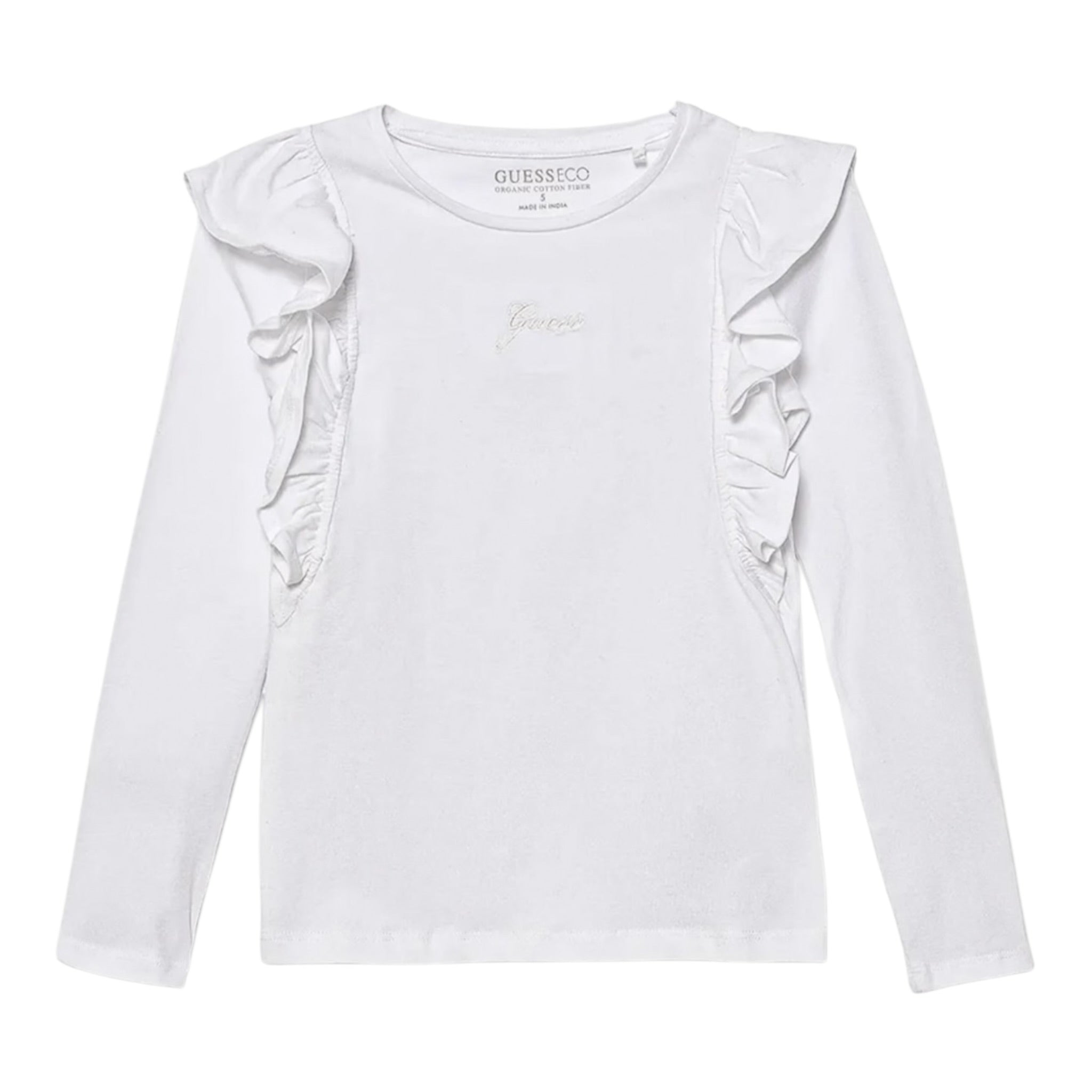 Guess Shirt tinta unita con Stampa Bianco per Neonata K5YI25K6YW4X BIANCO GUESS 