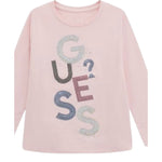 Guess Shirt Girocollo tinta unita con Paillettes Rosa per Neonata K5YI26KAPO0XN ROSA GUESS 