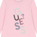 Guess Shirt Girocollo tinta unita con Paillettes Rosa per Bambina K5YI26KAPO0XX ROSA GUESS 