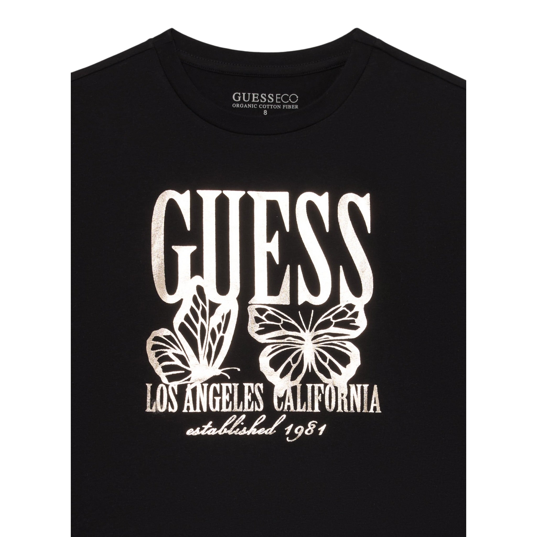 Guess Shirt tinta unita Girocollo con Stampa Nero per Bambina K5YI32K6YW4 NERO GUESS 