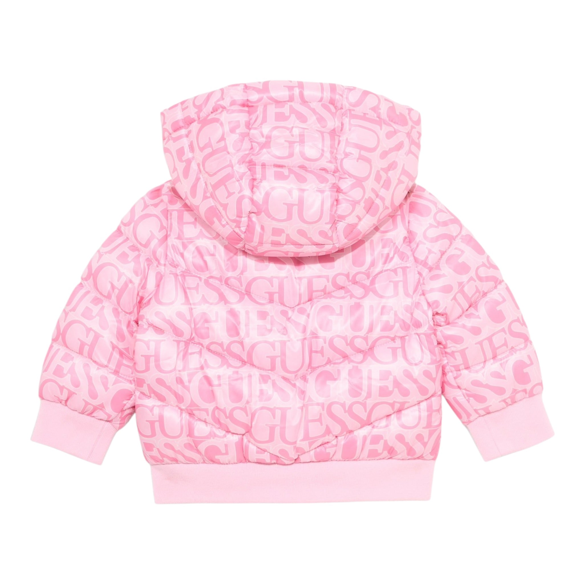Guess Giubbino tinta unita con Zip Cappuccio E Fantasia Fuxia per Bambina K5YL02WEGY0X FUXIA GUESS 