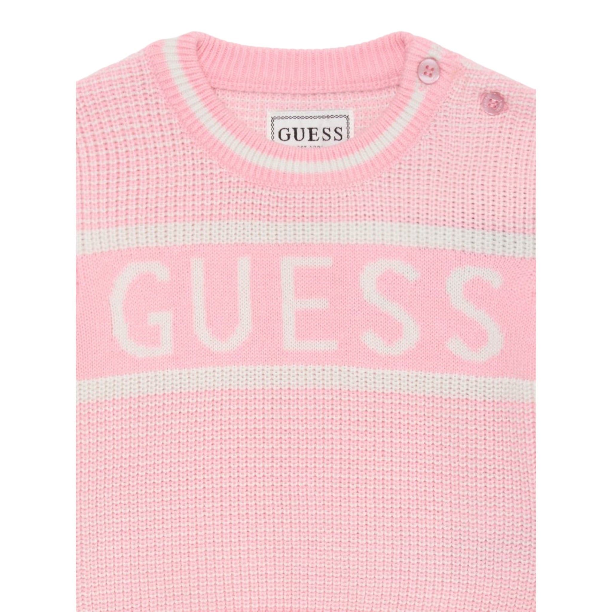 Guess Maglia Girocollo tinta unita con Logo Rosa per Bambina K5YR00Z3OJ0 ROSA GUESS 
