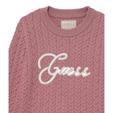 Guess Maglia Girocollo tinta unita con Lofo Rosa per Bambina K5YR04Z3OI0J ROSA GUESS 