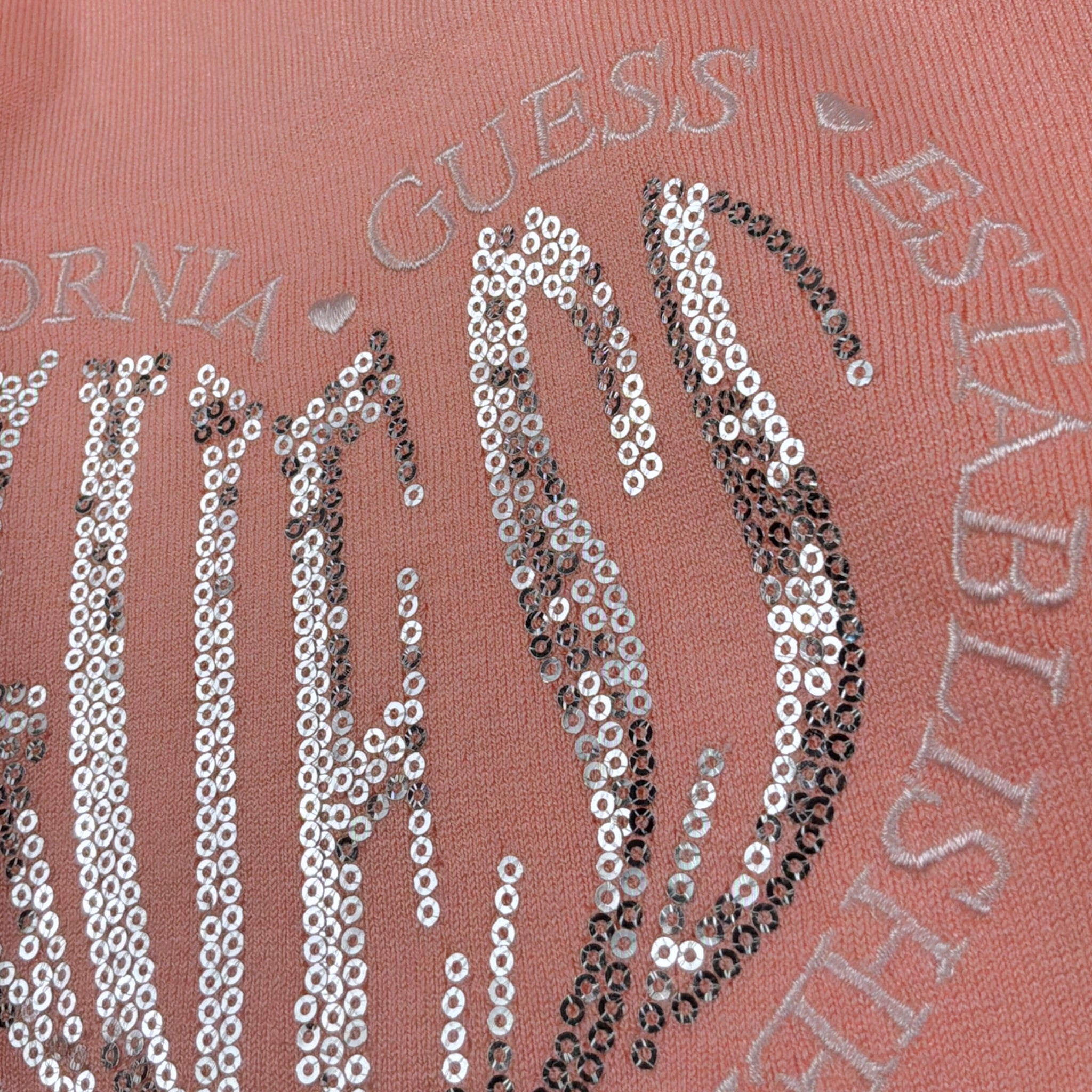Guess Maglia Girocollo tinta unita con Paillettes Pesca per Bambina K5YR08Z2NQ2J PESCA GUESS 