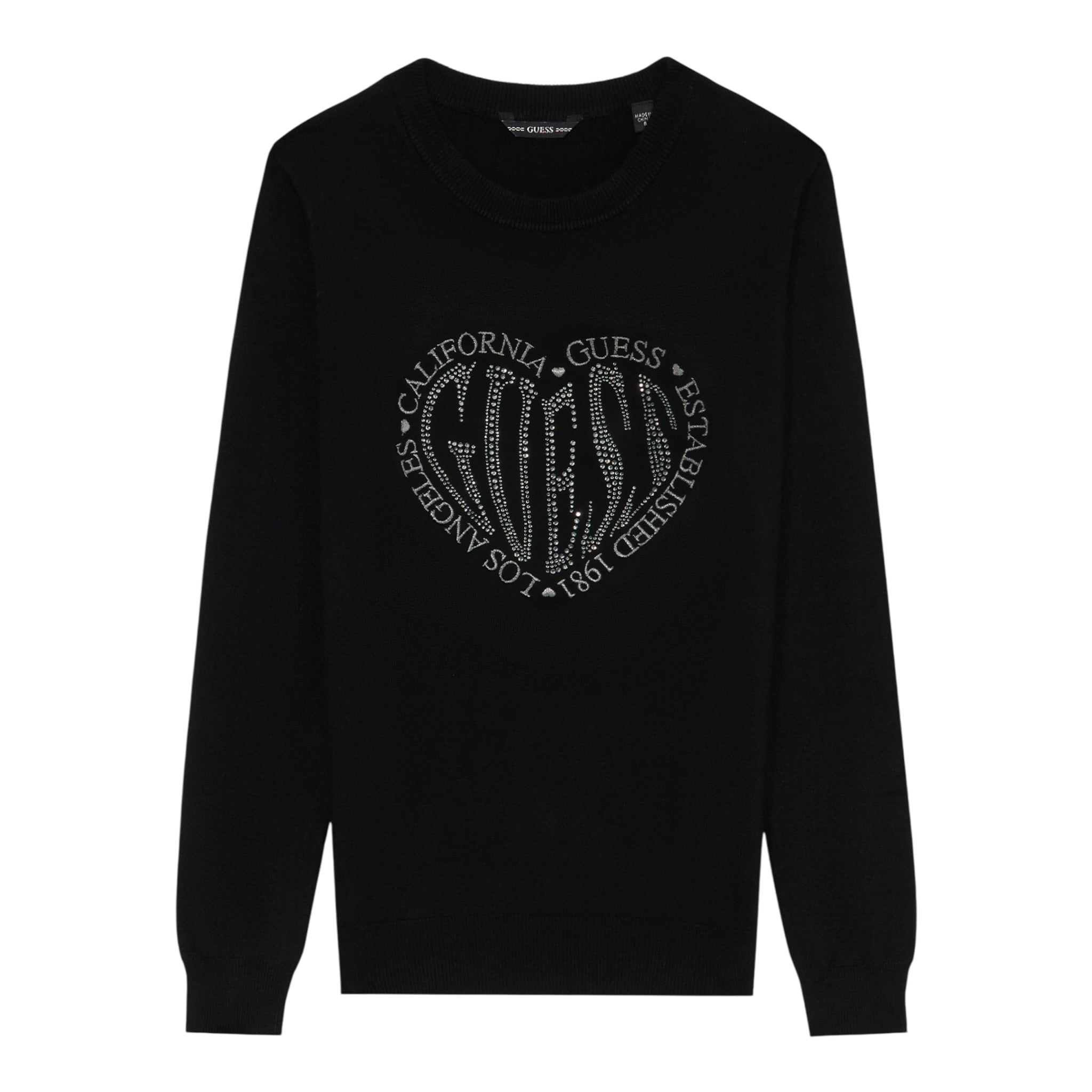 Guess Maglia Girocollo tinta unita con Paillettes Nero per Bambina K5YR08Z2NQ2X NERO GUESS 