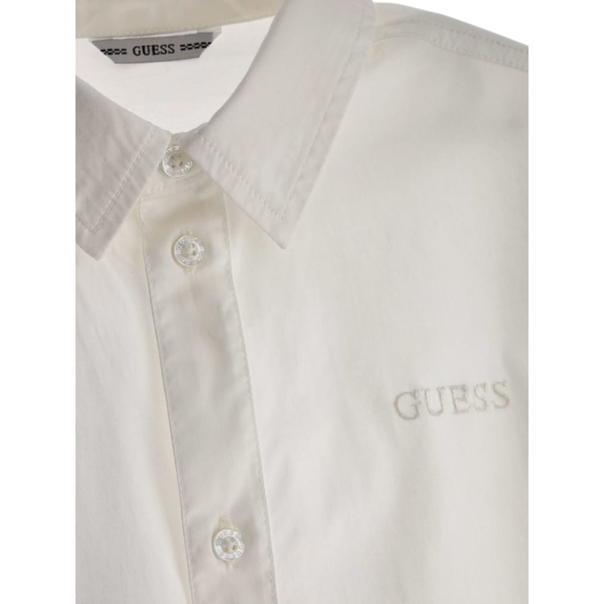 Guess Camicia tinta unita con Logo Bianco per Bambino L3YH04WE5W0 BIANCO GUESS 