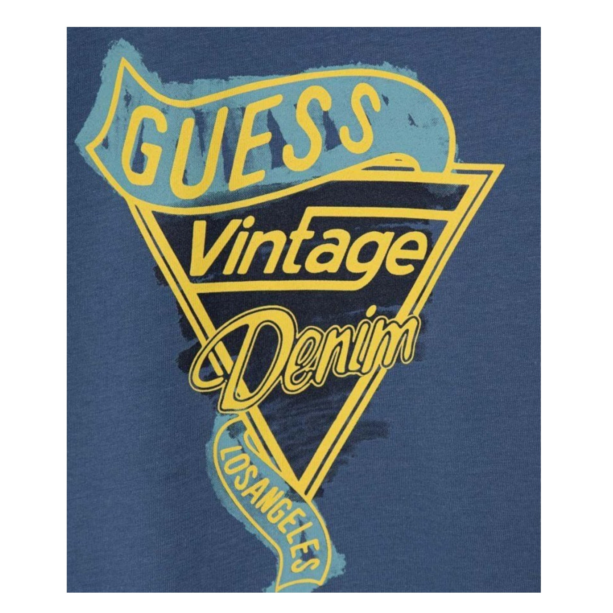 Guess Shirt tinta unita Girocollo con Stampa Azzurro per Bambino L4YI38K8HM4 AZZURRO GUESS 