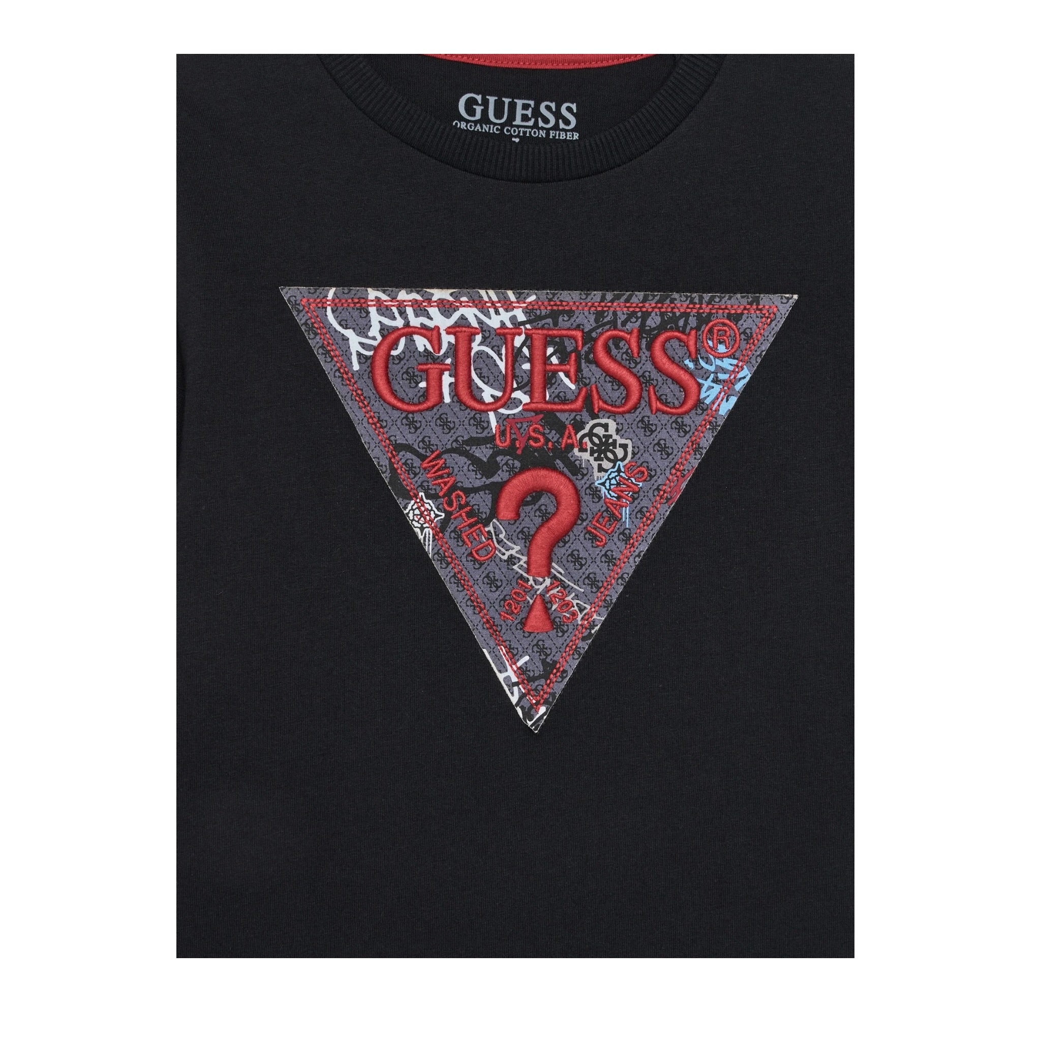 Guess Shirt tinta unita con Stampa Nero per Bambino L5BI04I3Z14 NERO GUESS 
