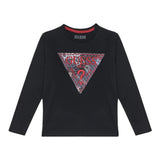 Guess Shirt tinta unita con Stampa Nero per Bambino L5BI04I3Z14 NERO GUESS 