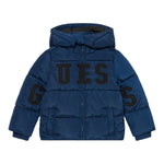 Guess Giubbino tinta unita con Cappuccio Blu per Bambino L5BL01WB240 BLU GUESS 