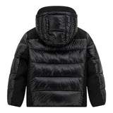 Guess Giubbino tinta unita con Zip E Cappuccio Nero per Bambino L5BL12WEGY0 NERO GUESS 
