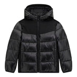 Guess Giubbino tinta unita con Zip E Cappuccio Nero per Bambino L5BL12WEGY0 NERO GUESS 