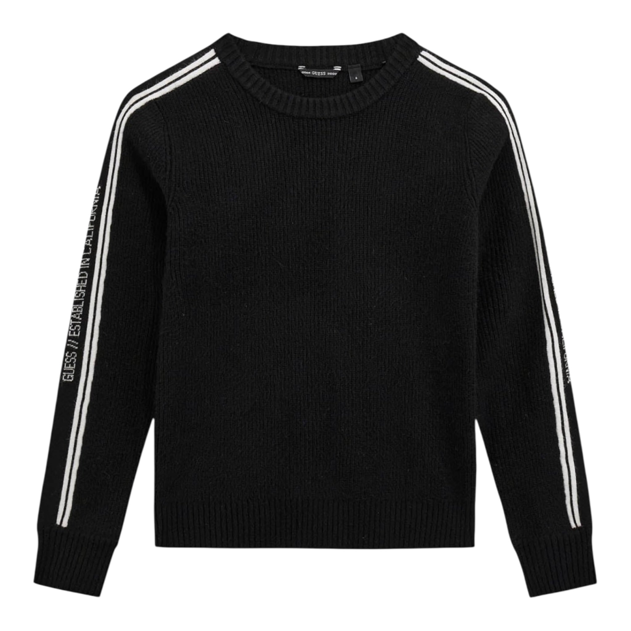 Guess Maglia tinta unita con Profili In Contrasto Nero per Bambino L5BR06Z3FU0 NERO GUESS 