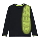 Guess Shirt Girocollo tinta unita con Stampa Nero per Bambino L5YI02K8HM4 NERO GUESS 