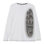 Guess Shirt Girocollo tinta unita con Stampa Bianco per Bambino L5YI02KIHM4 BIANCO GUESS 