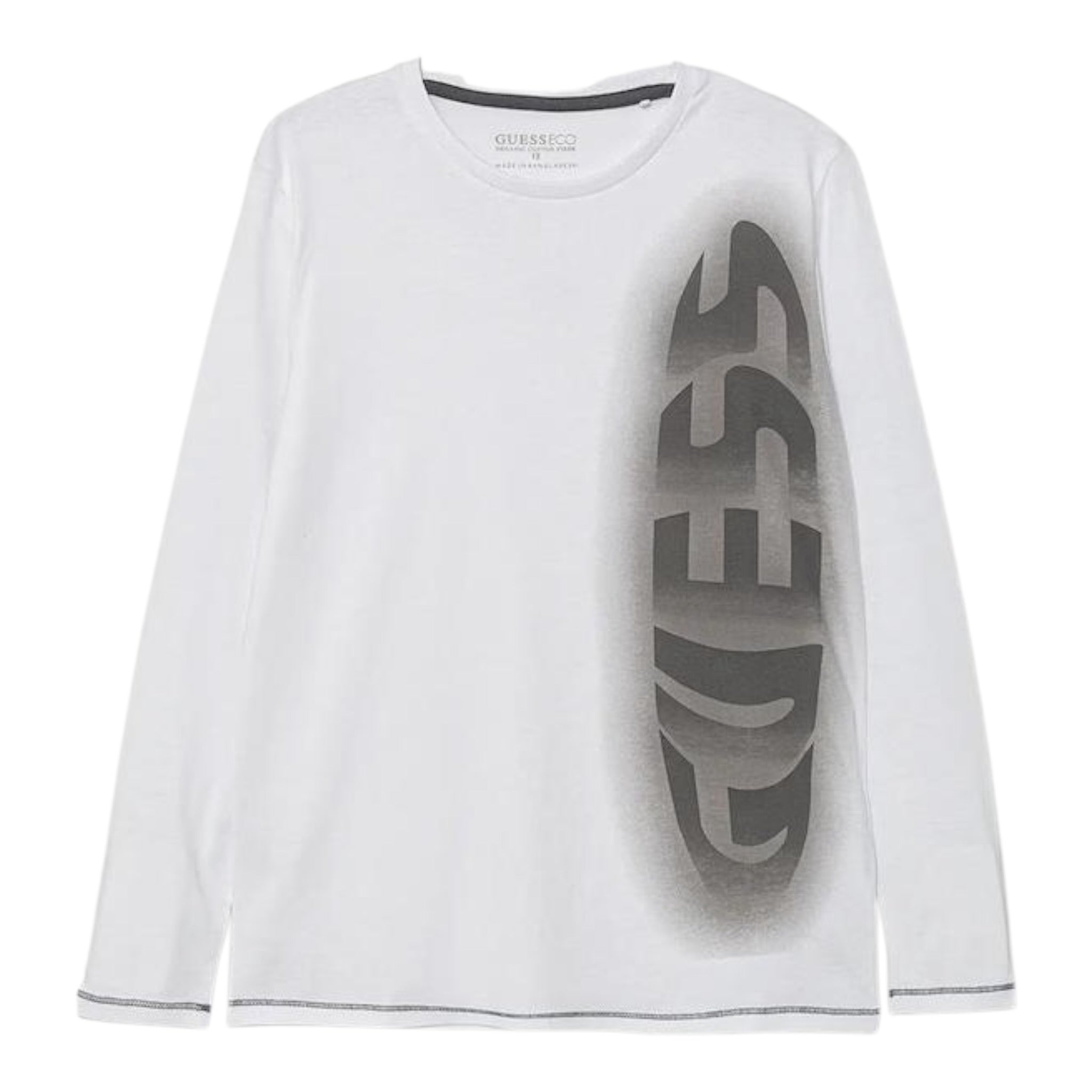 Guess Shirt Girocollo tinta unita con Stampa Bianco per Bambino L5YI02KIHM4 BIANCO GUESS 