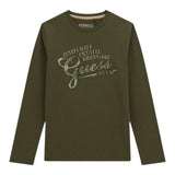 Guess Shirt tinta unita con Stampa Verde per Bambino L5YI14K8HM4XX VERDE GUESS 