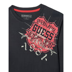 Guess Shirt Girocollo tinta unita con Stampa Nero per Bambino L5YI16K8HM4X NERO GUESS 