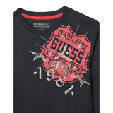 Guess Shirt Girocollo tinta unita con Stampa Nero per Bambino L5YI16K8HM4X NERO GUESS 