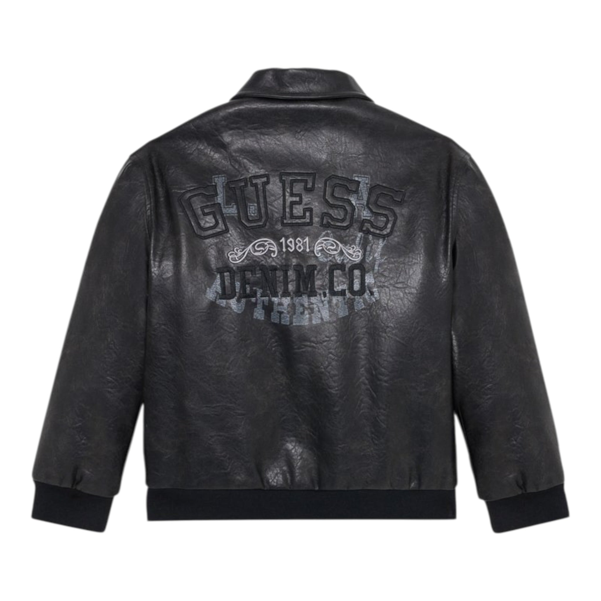 Guess Giubbino In Ecopelle tinta unita Nero per Neonato L5YL03N NERO GUESS 