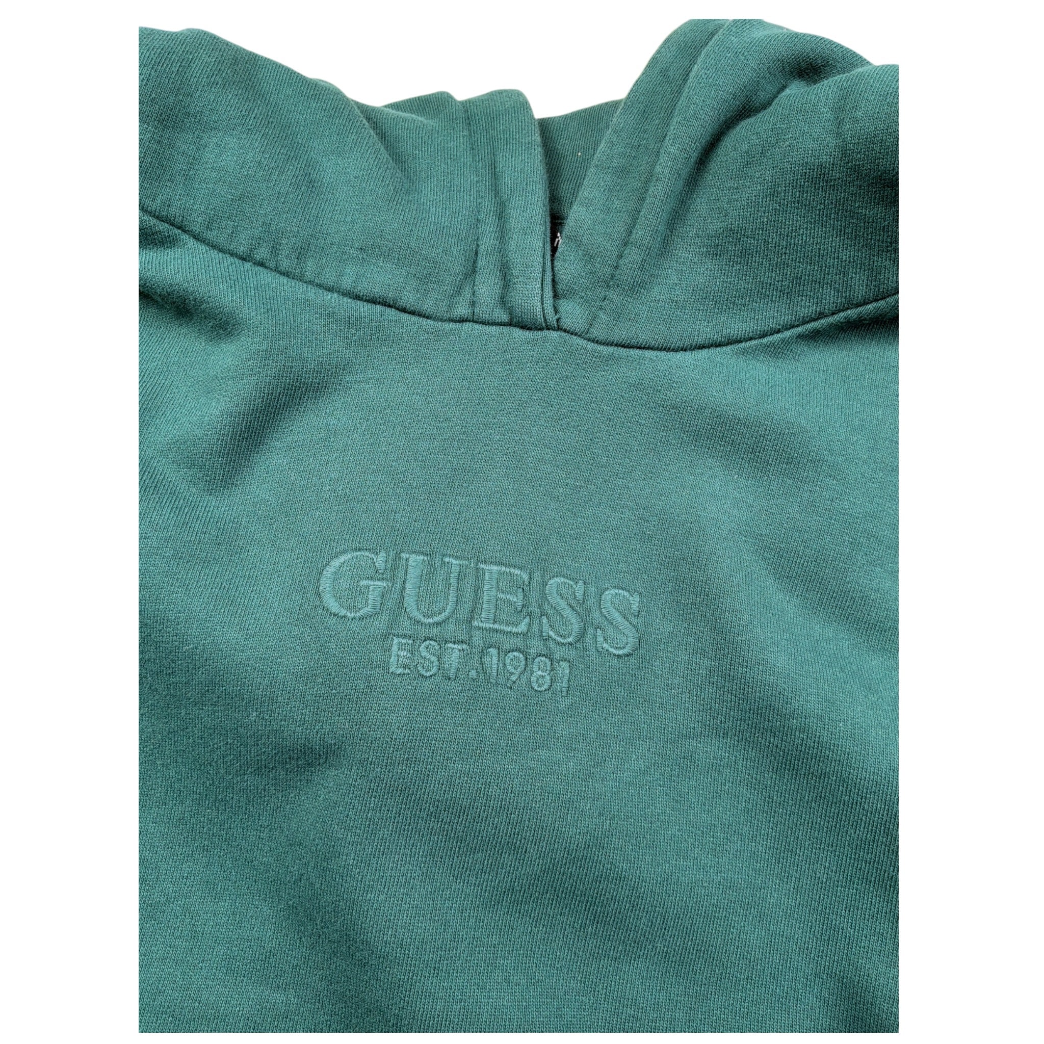Guess Felpa Chiusa con Cappuccio tinta unita Verde per Bambino L5YQ25KAV34 VERDE GUESS 