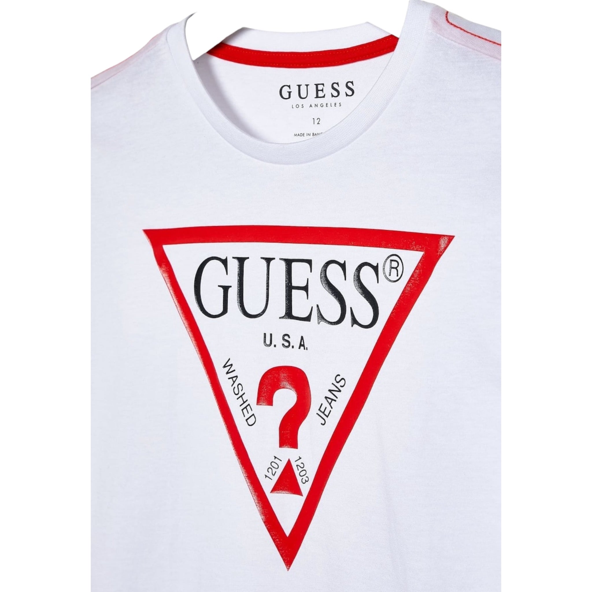 Guess Shirt tinta unita con Stampa Bianco per Bambino L84I29K8HM0 BIANCO GUESS 