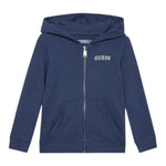 Guess Felpa tinta unita con Zip E Cappuccio Blu per Neonato N3YQ07KAUG0 BLU GUESS 