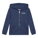 Guess Felpa tinta unita con Zip E Cappuccio Blu per Neonato N3YQ07KAUG0 BLU GUESS 