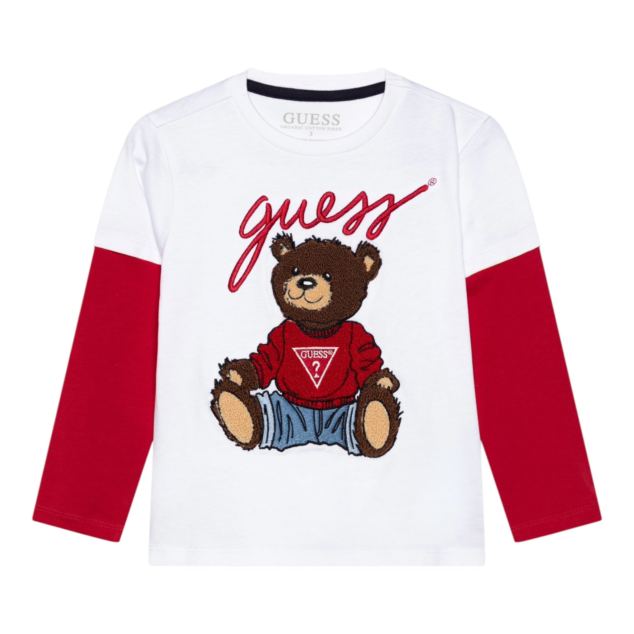 Guess Shirt tinta unita Girocollo con Stampa Bianco per Neonato N4BI08I3Z14 BIANCO GUESS 
