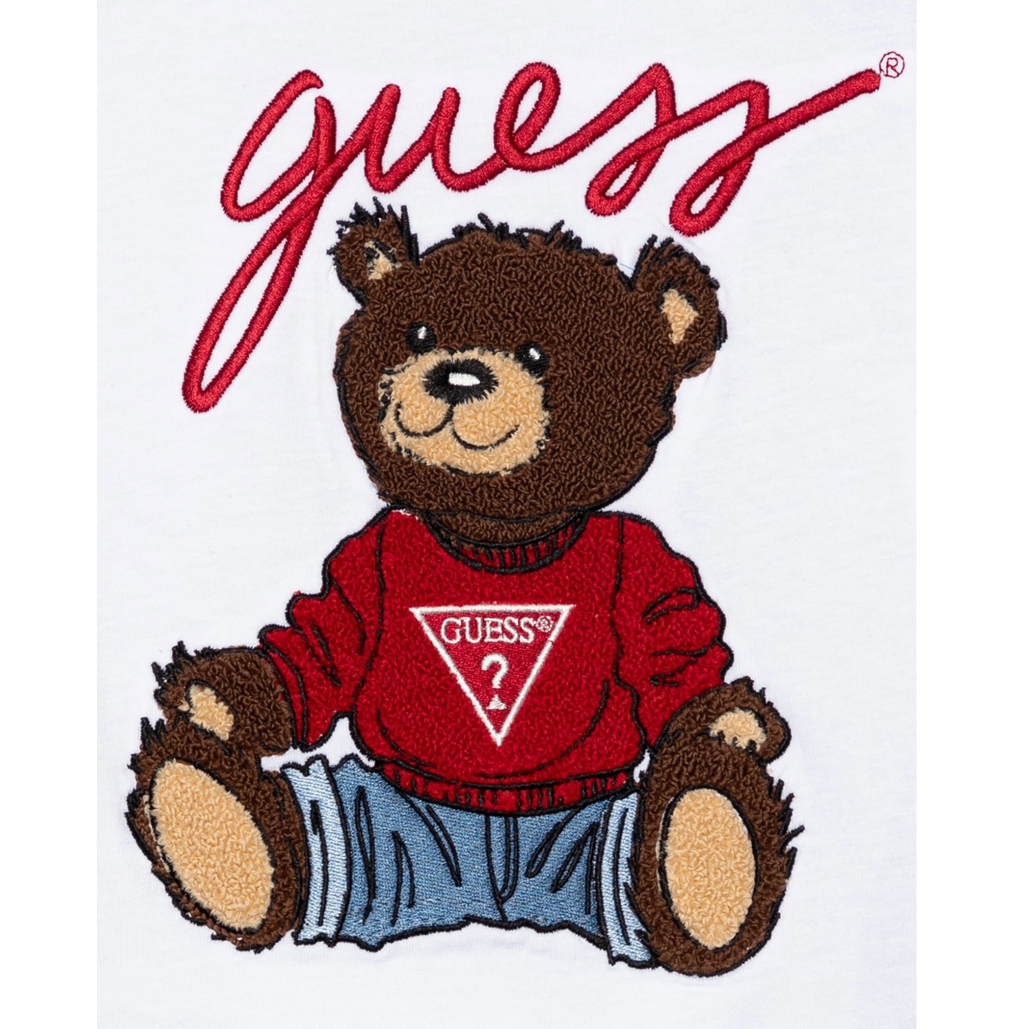 Guess Shirt tinta unita Girocollo con Stampa Bianco per Neonato N4BI08I3Z14 BIANCO GUESS 