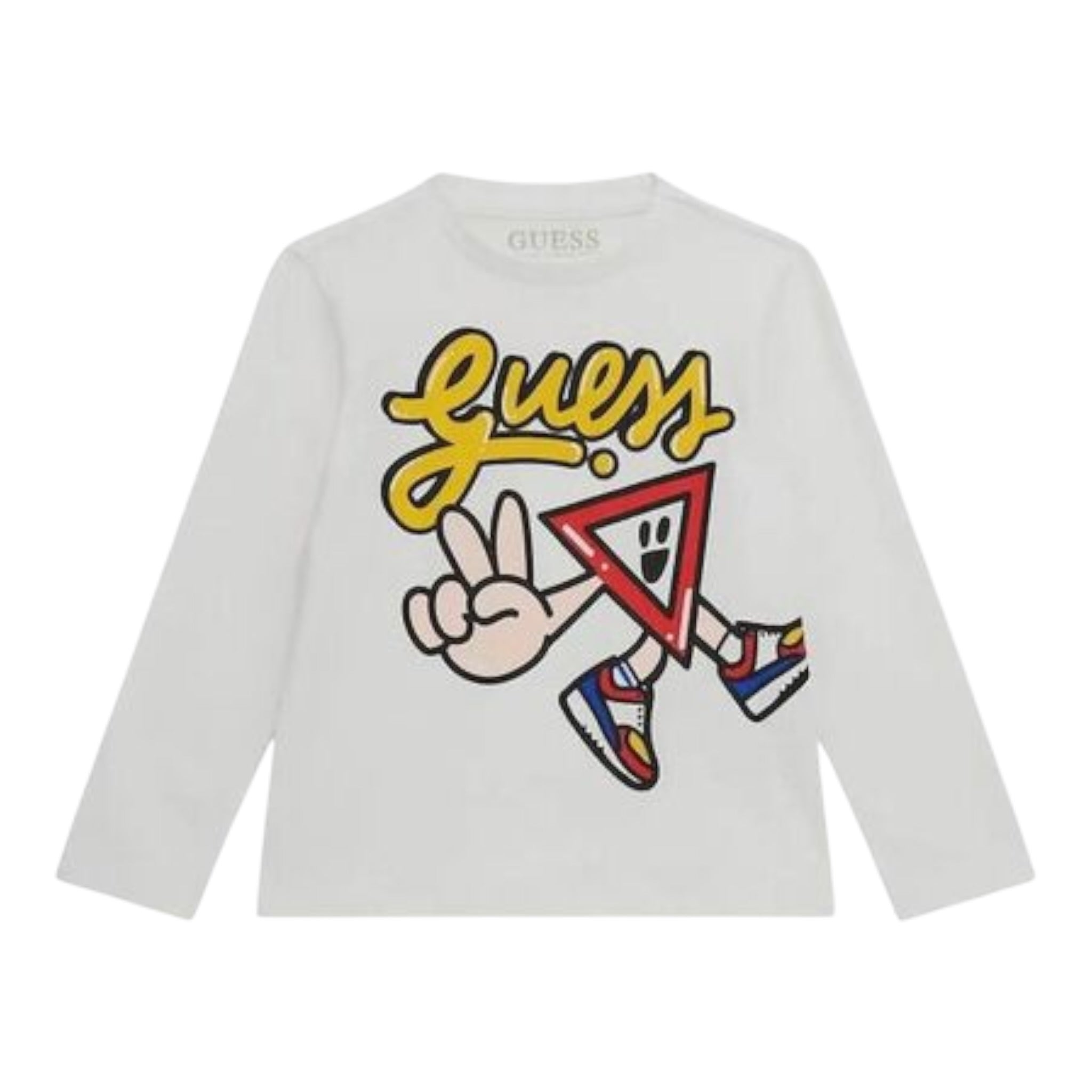Guess Shirt tinta unita con Stampa Bianco per Neonato N4YI03K8HM4X BIANCO GUESS 