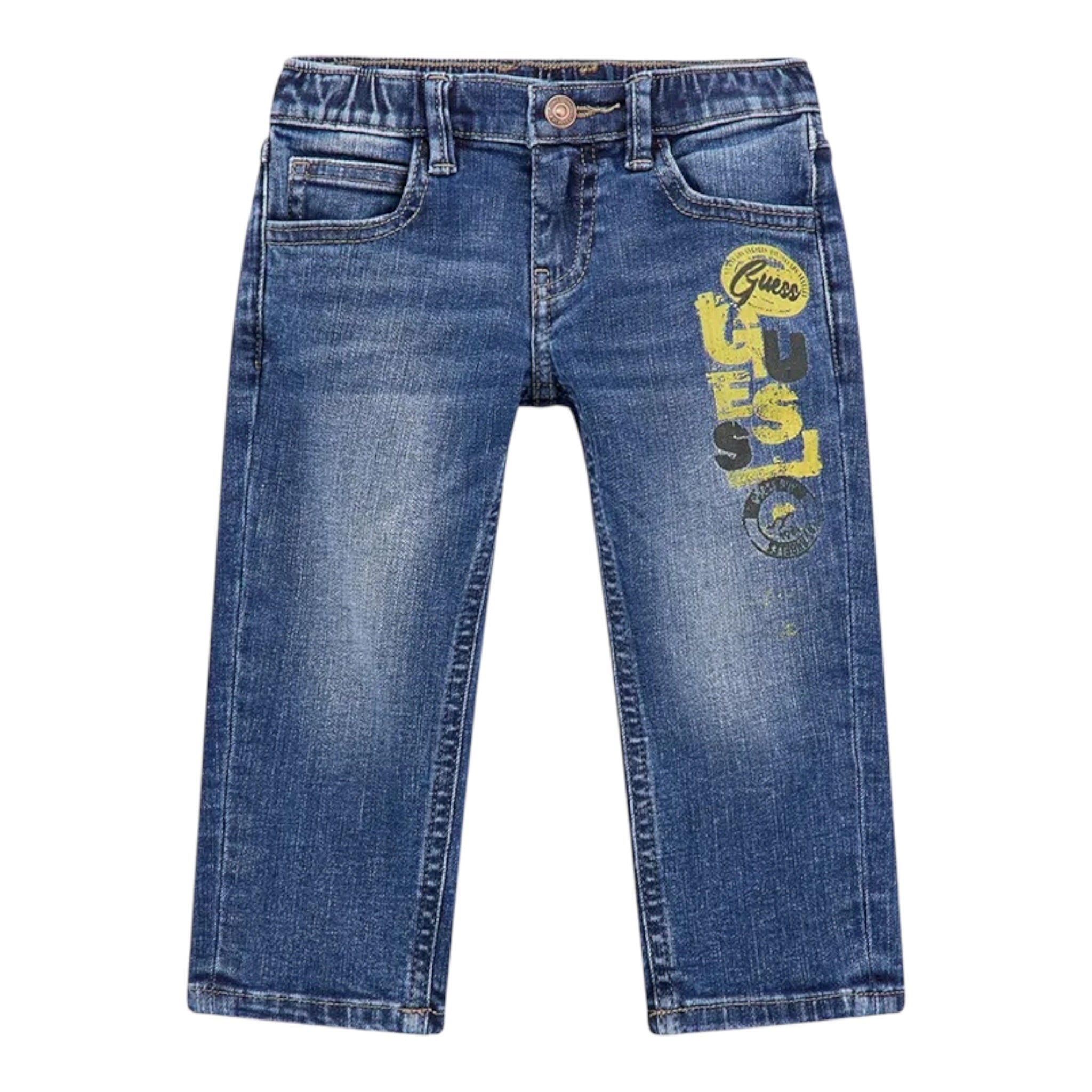 Guess Jeans tinta unita con Elastico In Vita Blu per Bambino N5BA00D46T0 BLU GUESS 