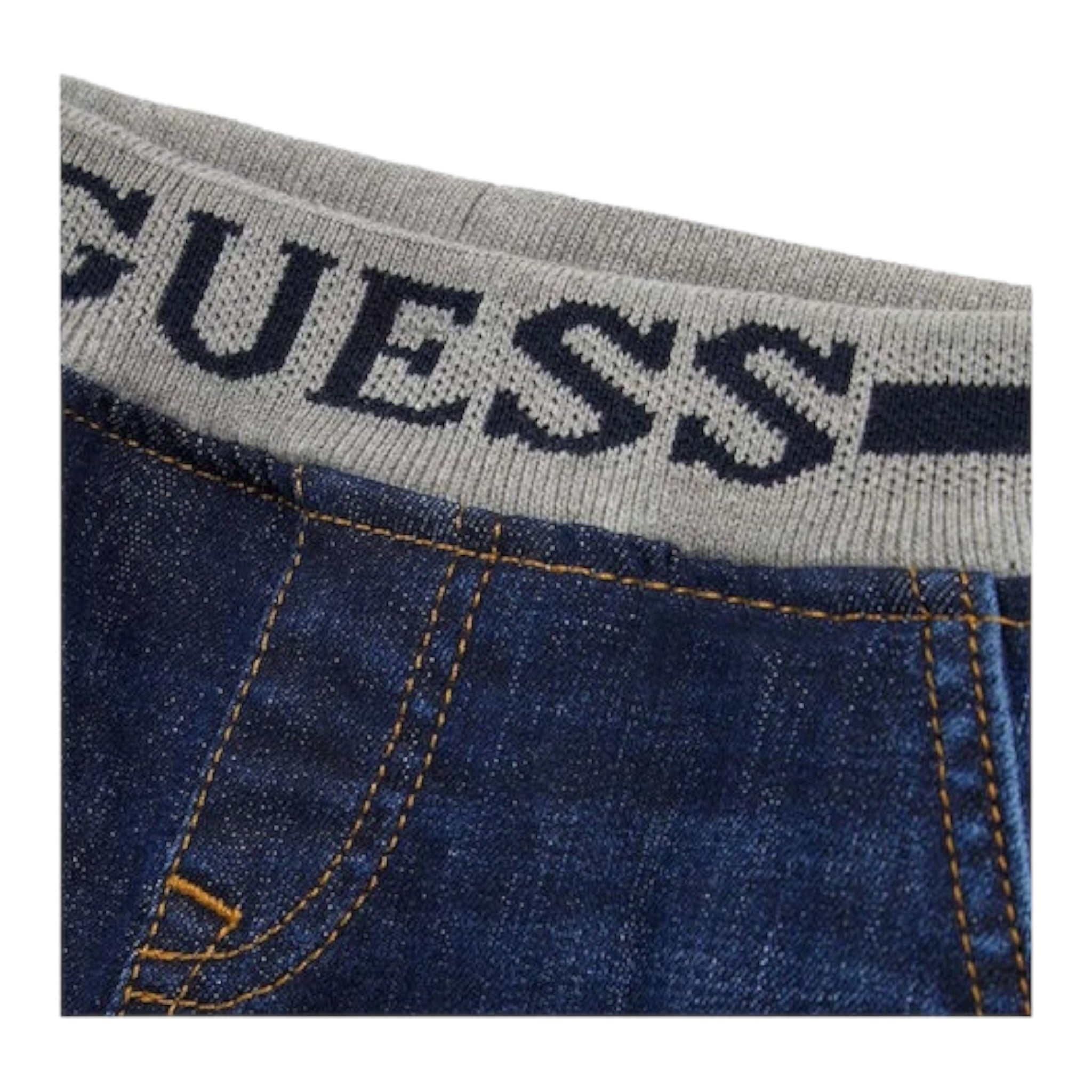 Guess Jeans tinta unita con Elastico In Vita Blu per Bambino N5BA07D46T0 BLU GUESS 