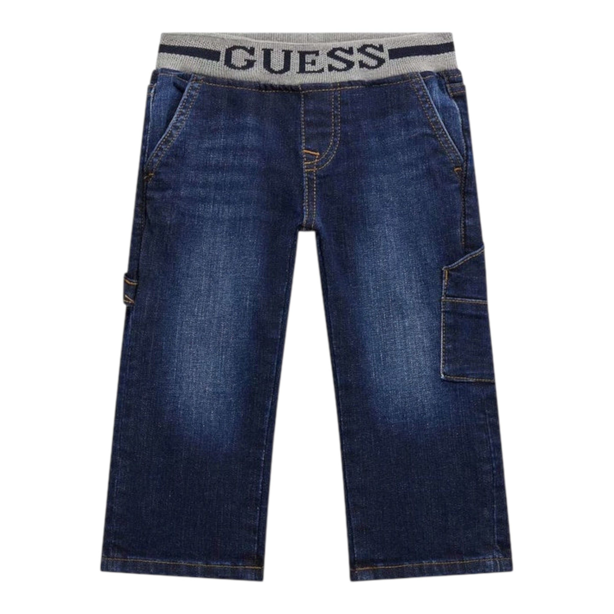 Guess Jeans tinta unita con Elastico In Vita Blu per Bambino N5BA07D46T0 BLU GUESS 