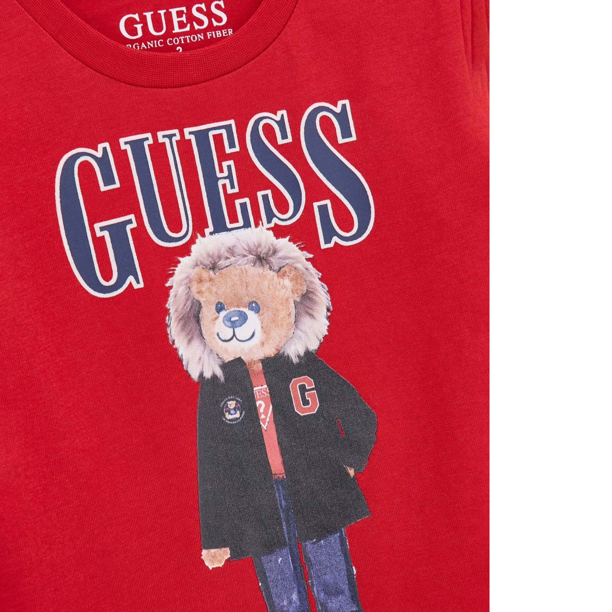 Guess Shirt tinta unita Girocollo con Stampa Rosso per Bambino N5BI04I3Z14J ROSSO GUESS 