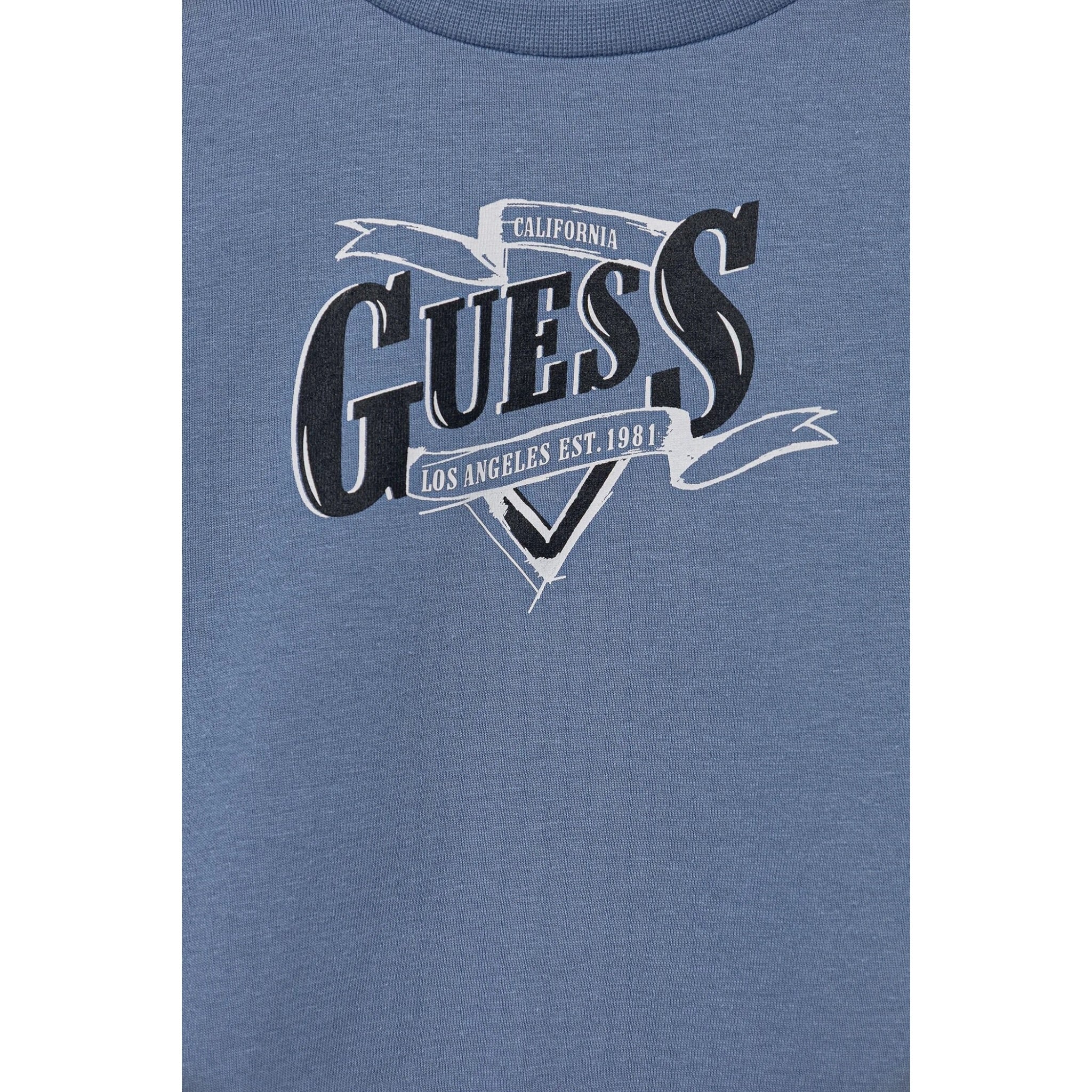 Guess Shirt tinta unita con Stampa Azzurro per Neonato N5BI18I3Z14 AZZURRO GUESS 