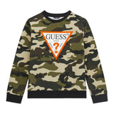 Guess Felpa tinta unita con Fantasia Militare Verde per Bambino N5BQ05KAD74 VERDE GUESS 