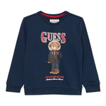 Guess Felpa tinta unita con Stampa Blu per Neonato N5BQ07KAD74X BLU GUESS 